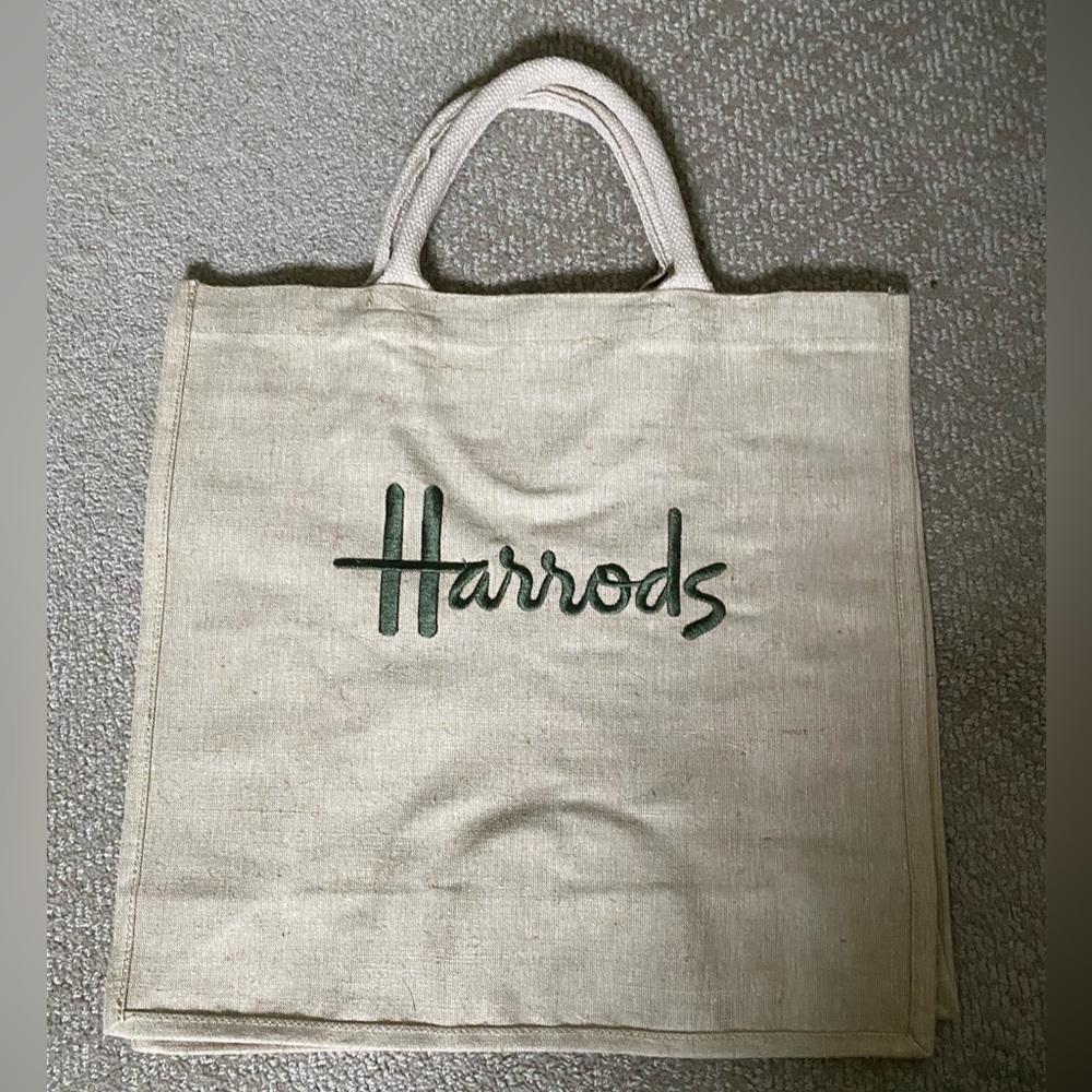 Harrods Jute and Cotton Tote Bag